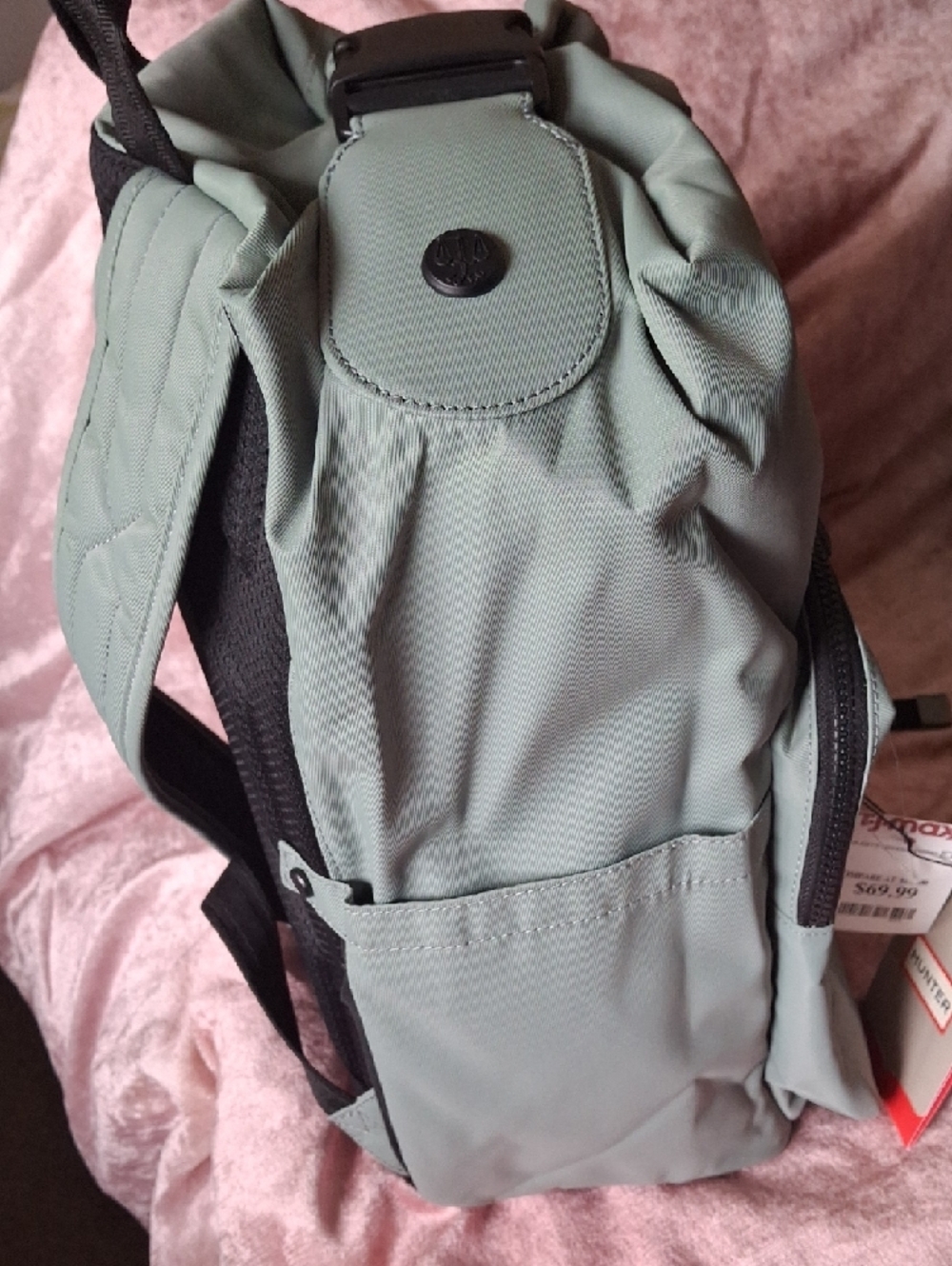 NWT HUNTER Sage Green Backpack with Front Zip Pocket - Picture 2 of 7